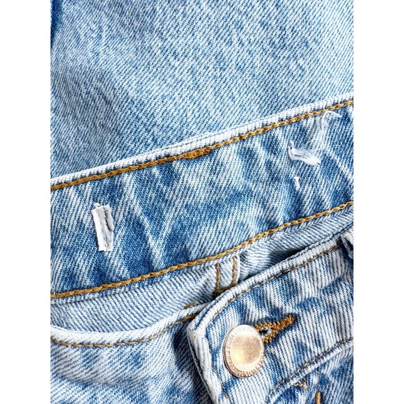 Zara Straight Leg High Waisted Light Wash Denim Jeans Sz 4 - Picture 7 of 7
